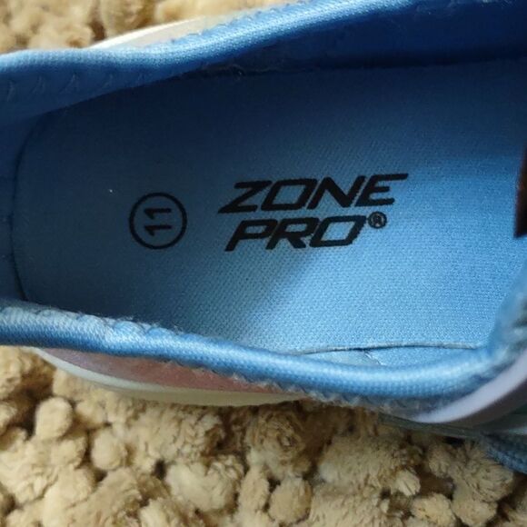 New Zone Pro girls size 11 pink blue purple rainbow sneakers stretch fabric shoe - Picture 6 of 8